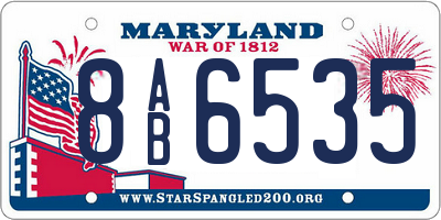 MD license plate 8AB6535