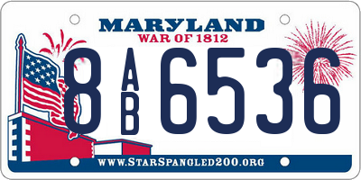 MD license plate 8AB6536