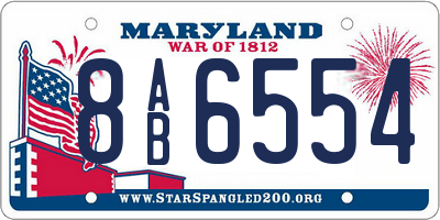 MD license plate 8AB6554