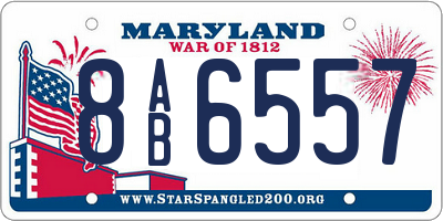 MD license plate 8AB6557
