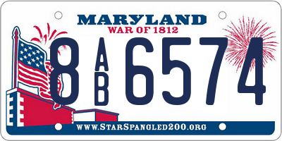 MD license plate 8AB6574