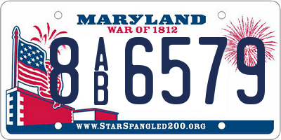MD license plate 8AB6579