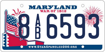 MD license plate 8AB6593
