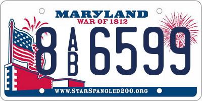 MD license plate 8AB6599
