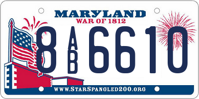 MD license plate 8AB6610