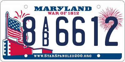 MD license plate 8AB6612