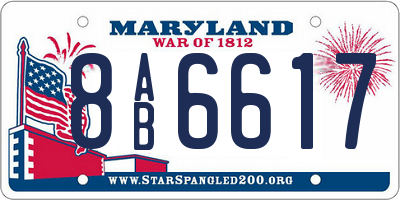 MD license plate 8AB6617