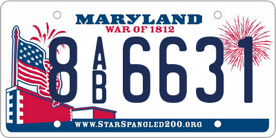 MD license plate 8AB6631