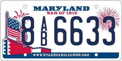 MD license plate 8AB6633