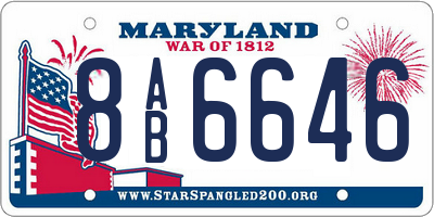 MD license plate 8AB6646