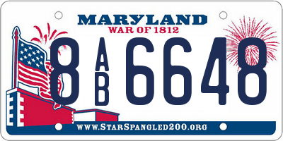 MD license plate 8AB6648
