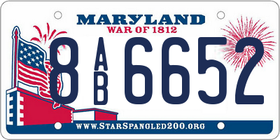 MD license plate 8AB6652