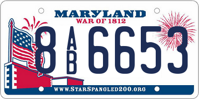 MD license plate 8AB6653