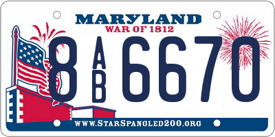 MD license plate 8AB6670