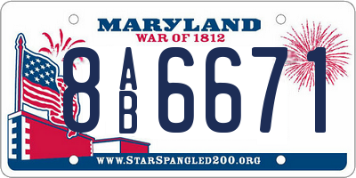 MD license plate 8AB6671