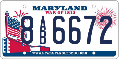 MD license plate 8AB6672