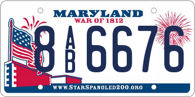 MD license plate 8AB6676