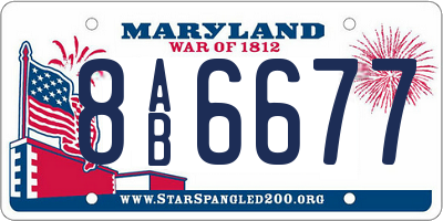MD license plate 8AB6677