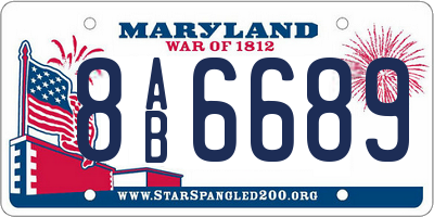 MD license plate 8AB6689
