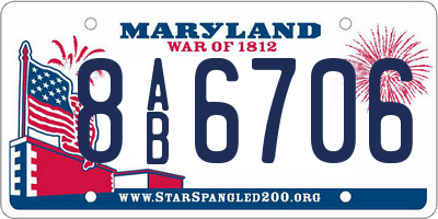 MD license plate 8AB6706