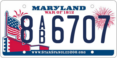 MD license plate 8AB6707