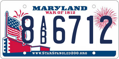 MD license plate 8AB6712