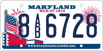 MD license plate 8AB6728
