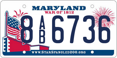 MD license plate 8AB6736