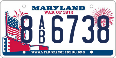 MD license plate 8AB6738