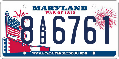 MD license plate 8AB6761