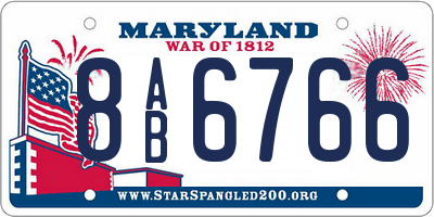 MD license plate 8AB6766