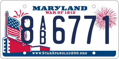 MD license plate 8AB6771