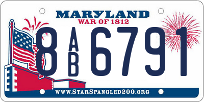 MD license plate 8AB6791
