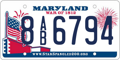 MD license plate 8AB6794