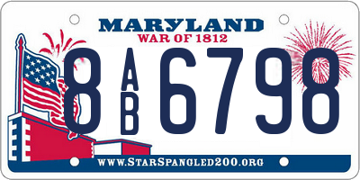 MD license plate 8AB6798