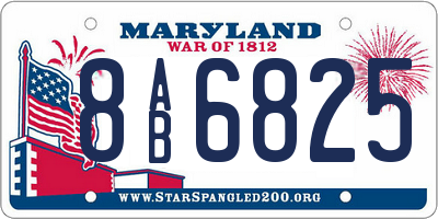 MD license plate 8AB6825