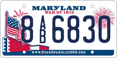MD license plate 8AB6830
