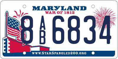 MD license plate 8AB6834