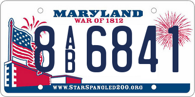 MD license plate 8AB6841