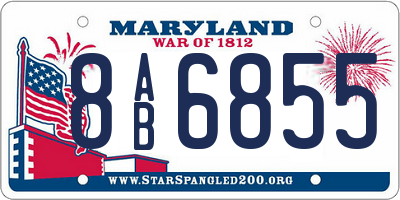 MD license plate 8AB6855
