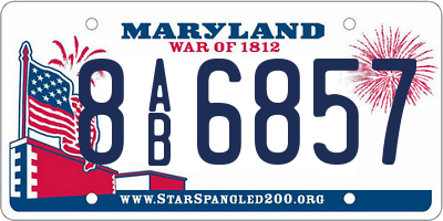 MD license plate 8AB6857