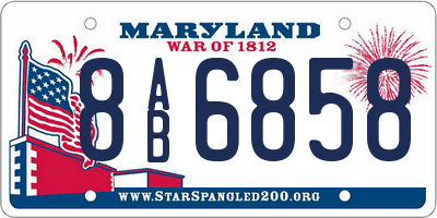 MD license plate 8AB6858