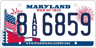 MD license plate 8AB6859