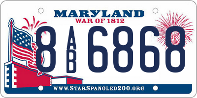 MD license plate 8AB6868