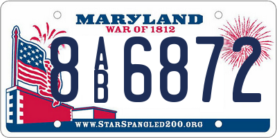 MD license plate 8AB6872