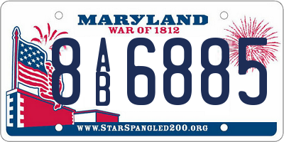 MD license plate 8AB6885