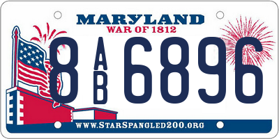 MD license plate 8AB6896