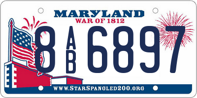 MD license plate 8AB6897