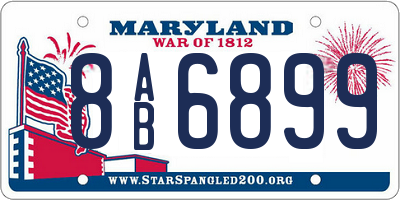 MD license plate 8AB6899