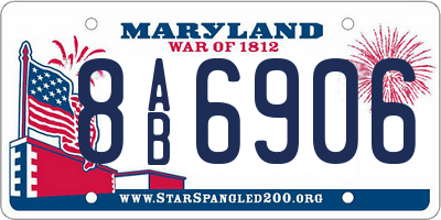 MD license plate 8AB6906